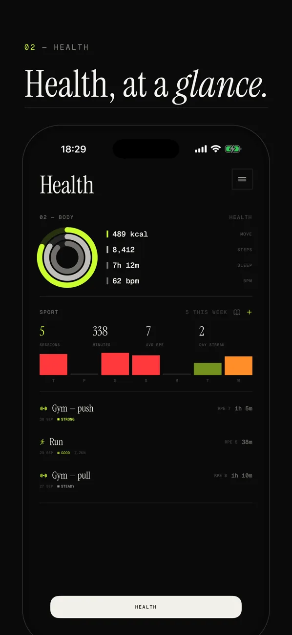 Kassi screenshot health